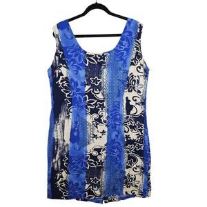 VTG Jams World Floral Sheath Dress XL Aloha Hawaii Resort Sleeveless Sundress